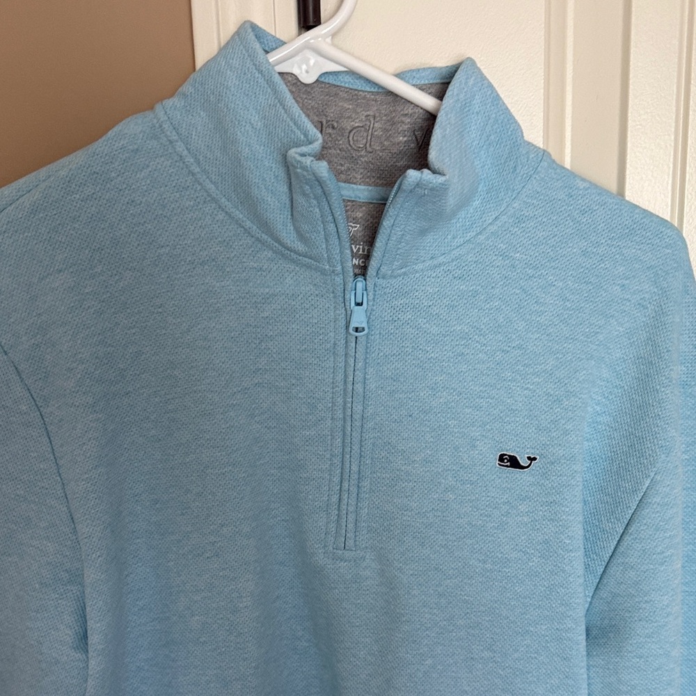 Vineyard Vines Men's Sky Blue Zip-Up Sweater